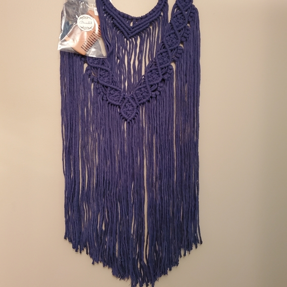 Brand New Handmade Macrame Wall Hanging - Navy Blue - Picture 2 of 2
